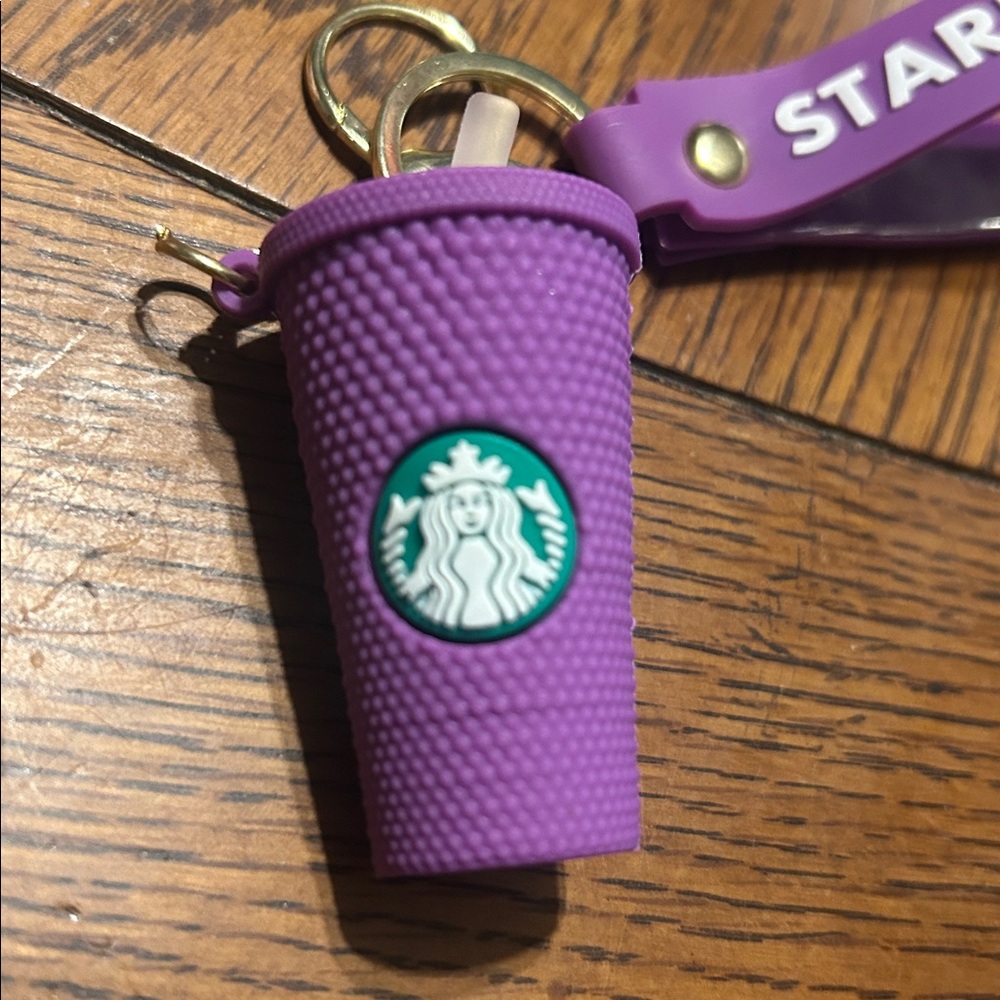 Starbucks Purple Coffee Cup keychain wristlet strap Purse Charm 🧋🧋